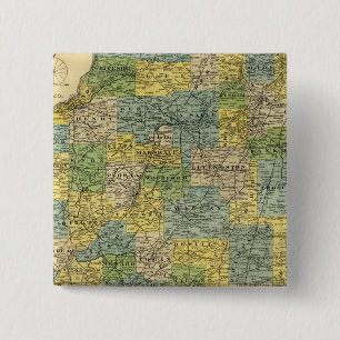 Map of Illinois 2 15 Cm Square Badge