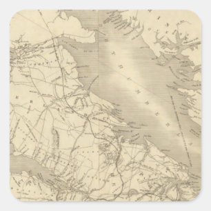Map of Illinois 2 Square Sticker
