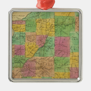 Map of Illinois Metal Ornament