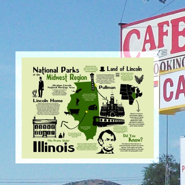 Map of Illinois National Parks Postcard (Creator Uploaded)