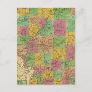 Map of Illinois Postcard