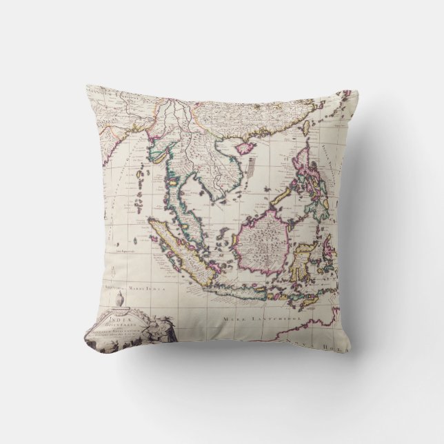 Map of India & the East Indies Cushion (Front)