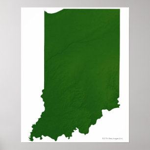 Map of Indiana 2 Poster