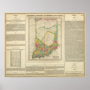Map Of Indiana Poster