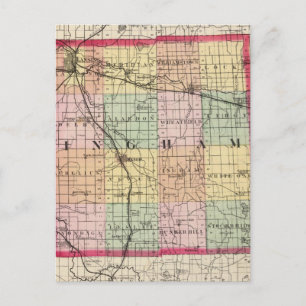 Map of Ingham County, Michigan Postcard