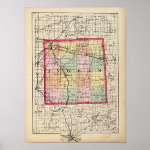 Map of Ingham County, Michigan Poster