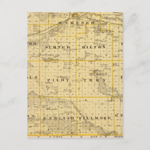 Map of Iowa County, State of Iowa Postcard
