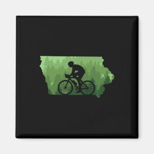 Map Of Iowa Mountain Bike Rider Mtb Biking Mountai Magnet