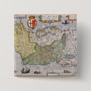 Map of Ireland 15 Cm Square Badge
