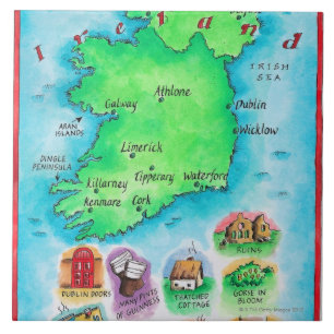 Map of Ireland Ceramic Tile