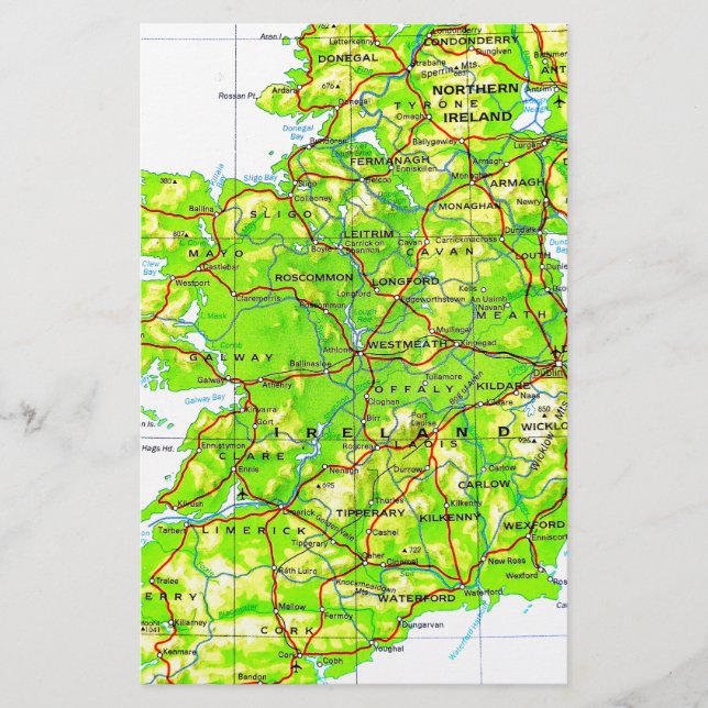 Map of Ireland Emerald Isle St Patrick's Day (Front)