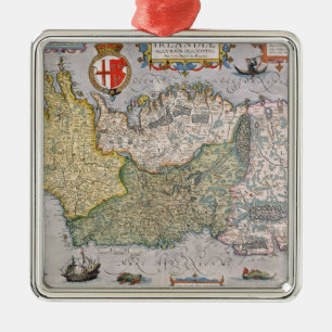 Map of Ireland Metal Tree Decoration