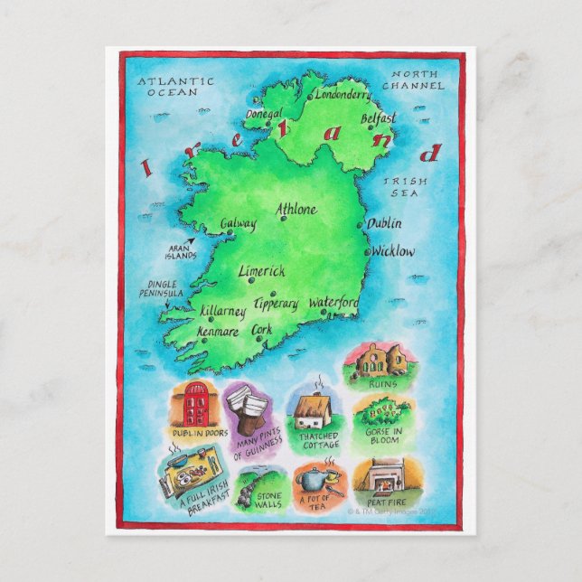 Map of Ireland Postcard (Front)