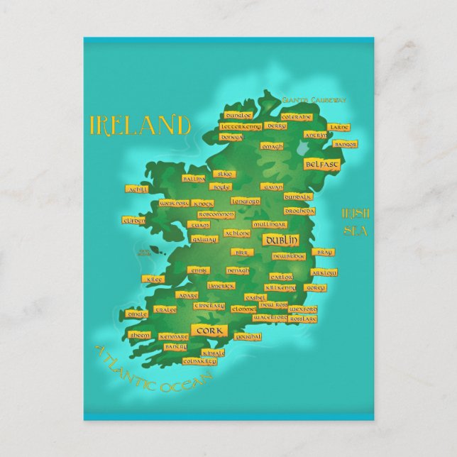 Map Of Ireland Postcard (Front)