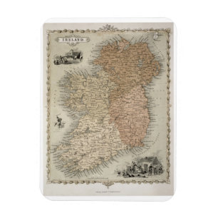 Map of Ireland, published c.1850 (hand-coloured en Magnet