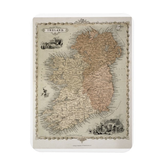 Map of Ireland, published c.1850 (hand-coloured en Magnet (Vertical)