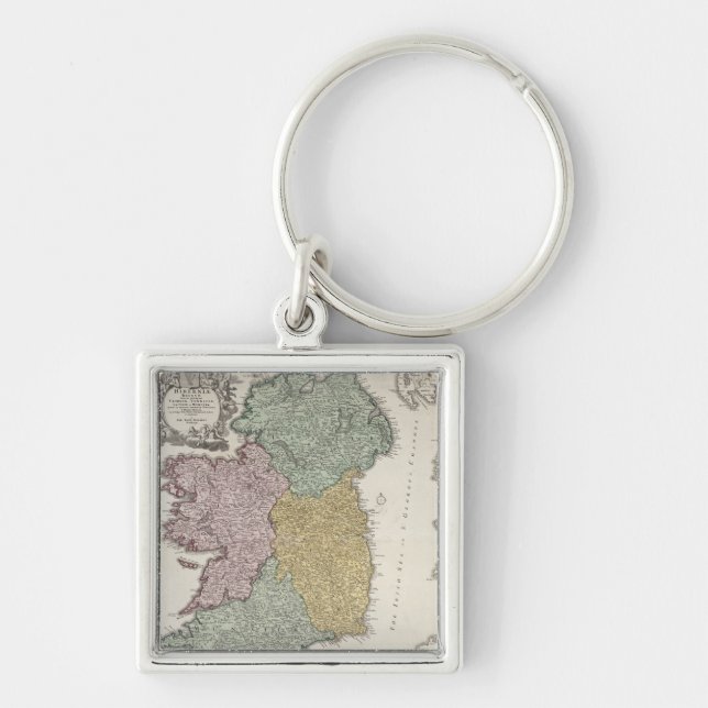 Map of Ireland showing the Provinces of Ulster Key Ring (Front)