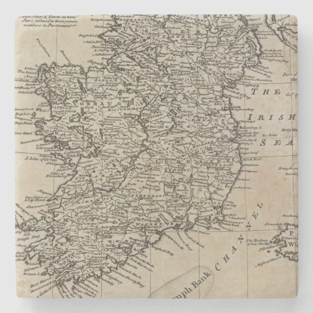 Map of Ireland Stone Coaster (Front)