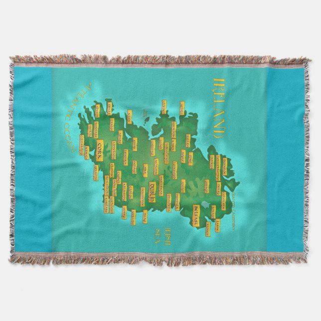 Map Of Ireland Throw Blanket (Front)