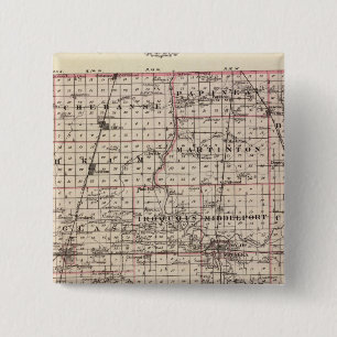 Map of Iroquois County 15 Cm Square Badge