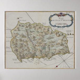 Map of Island of St. Helena Poster