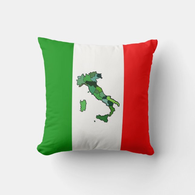 Map of Italy and Italian Flag Cushion (Front)
