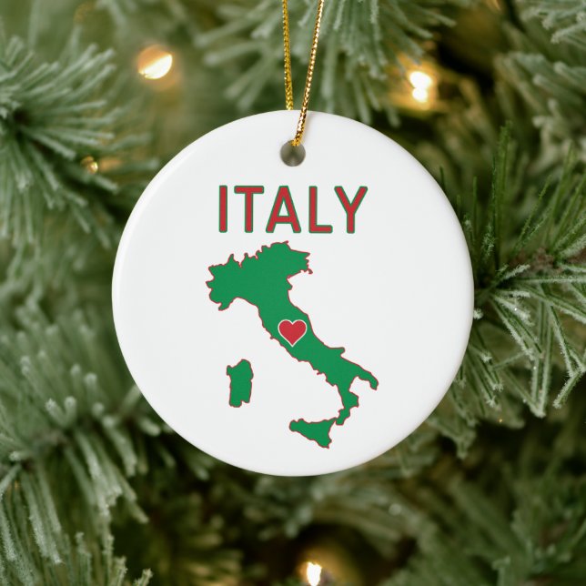 Map of Italy Ceramic Ornament (Tree)
