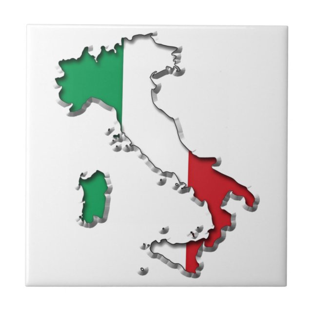 Map of Italy Ceramic Tile (Front)
