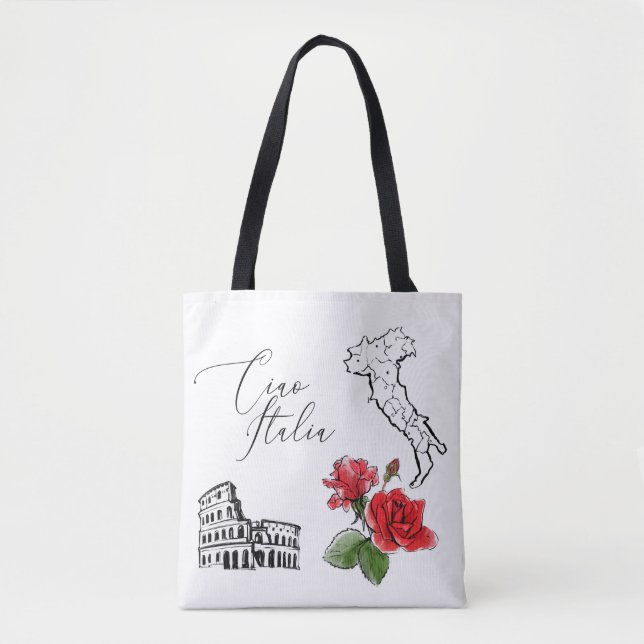 *~* Map of Italy Ciao Italia Italian Language Tote Bag (Front)