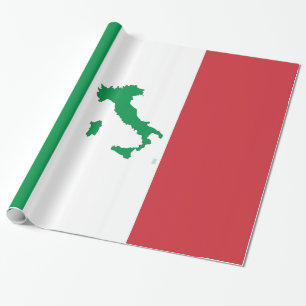 Map of Italy - Italian Flag Wrapping Paper