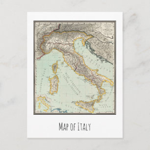 Map of Italy Italy   Postcard