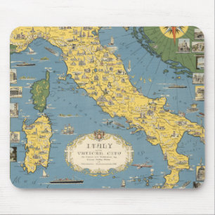 Map of Italy with Vatican City Mouse Pad
