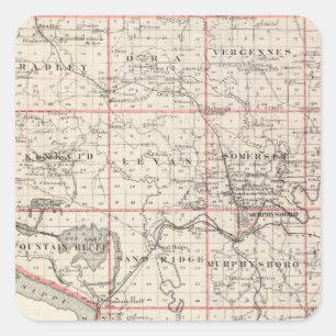 Map of Jackson County, Grand Tower Square Sticker