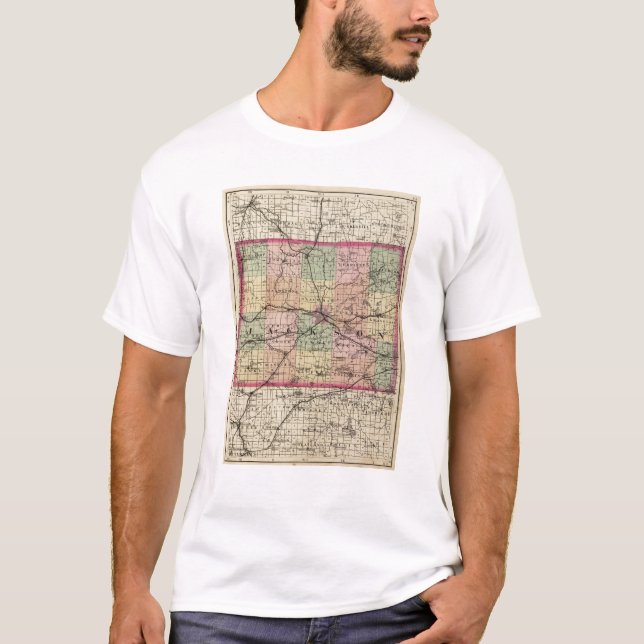 Map of Jackson County, Michigan T-Shirt (Front)