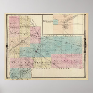 Map of Jackson County, Plat of Friendship Poster