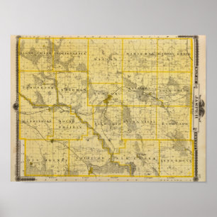 Map of Jasper County, State of Iowa Poster