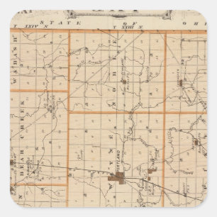 Map of Jay County Square Sticker