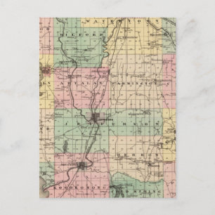 Map of Jefferson County, State of Wisconsin Postcard