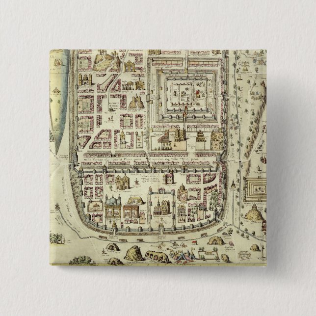 Map of Jerusalem and the surrounding area, from 'C 15 Cm Square Badge (Front)