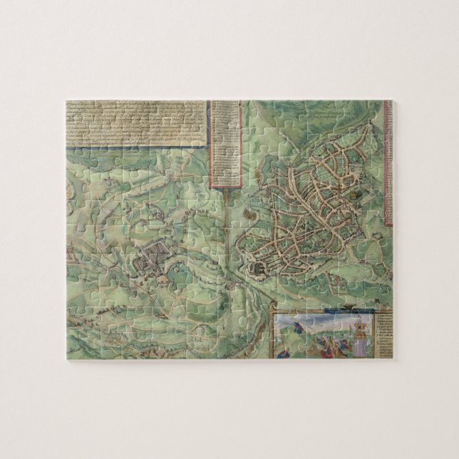 Map of Jerusalem, from 'Civitates Orbis Terrarum' Jigsaw Puzzle (Horizontal)
