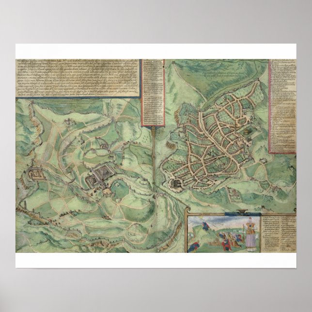 Map of Jerusalem, from 'Civitates Orbis Terrarum' Poster (Front)