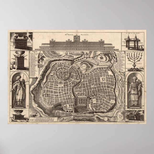 Map of Jerusalem Poster (Front)