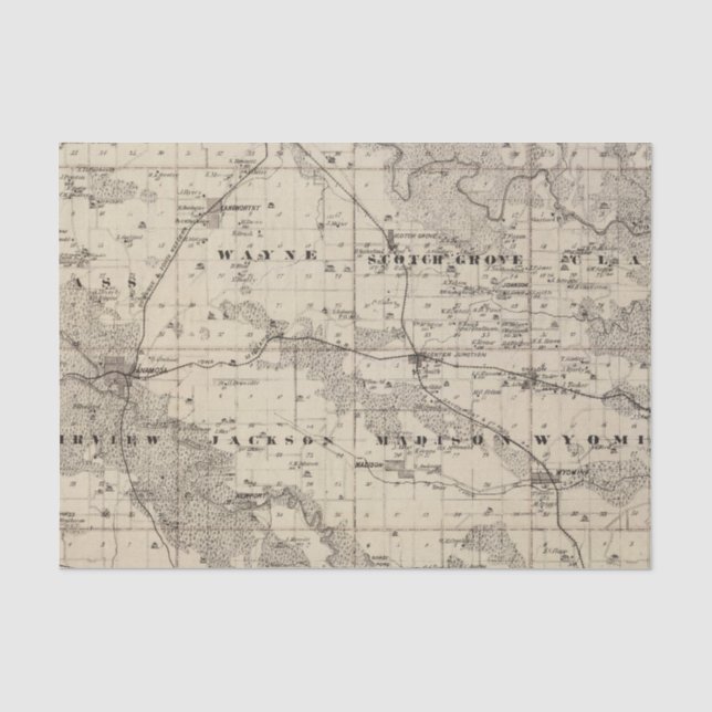 Map of Jones County, State of Iowa Tissue Paper (Front)