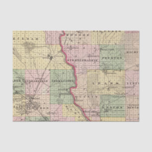 Map of Juneau and Adams counties Tissue Paper