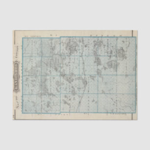 Map of Kandiyohi County, Minnesota Tissue Paper