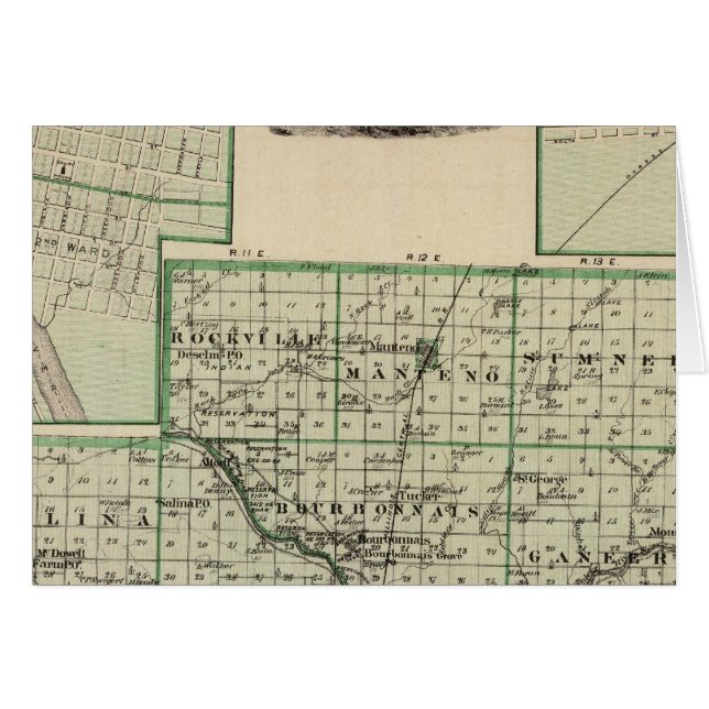 Map of Kankakee County, Kankakee and Gilman (Front Horizontal)
