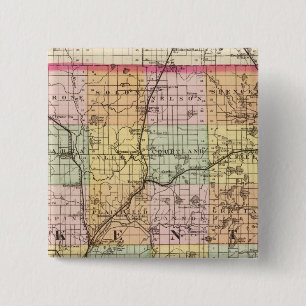 Map of Kent County, Michigan 15 Cm Square Badge