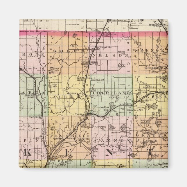 Map of Kent County, Michigan Magnet (Front)