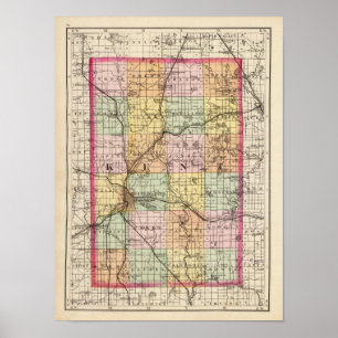 Map of Kent County, Michigan Poster