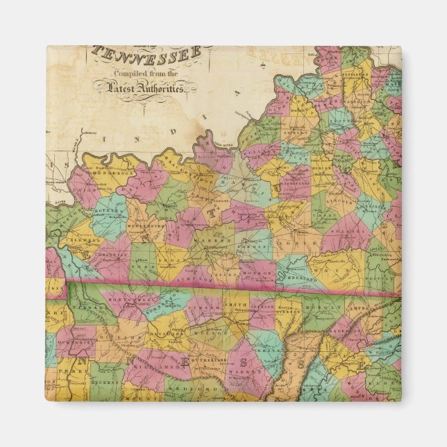 Map of Kentucky And Tennessee Magnet (Front)